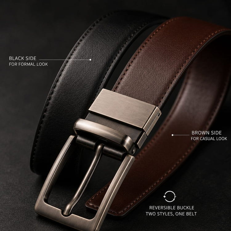Monarzo premium 2 in 1 reversible leather belts collection for men in Pakistan