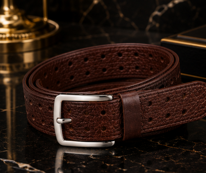 Close-up of Monarzo Aero perforated leather texture